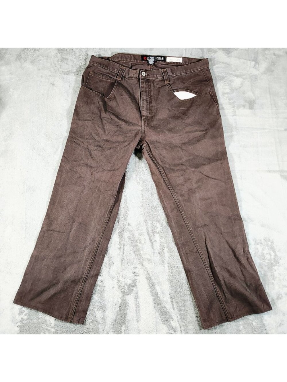 Southpole Authentic Collection Y2K Mens Boot Cut High Rise Brown Jeans Size 38